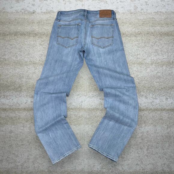 American Eagle Jeans Skinny Fit Light Wash Tan Logo Tab - Picture 1 of 3